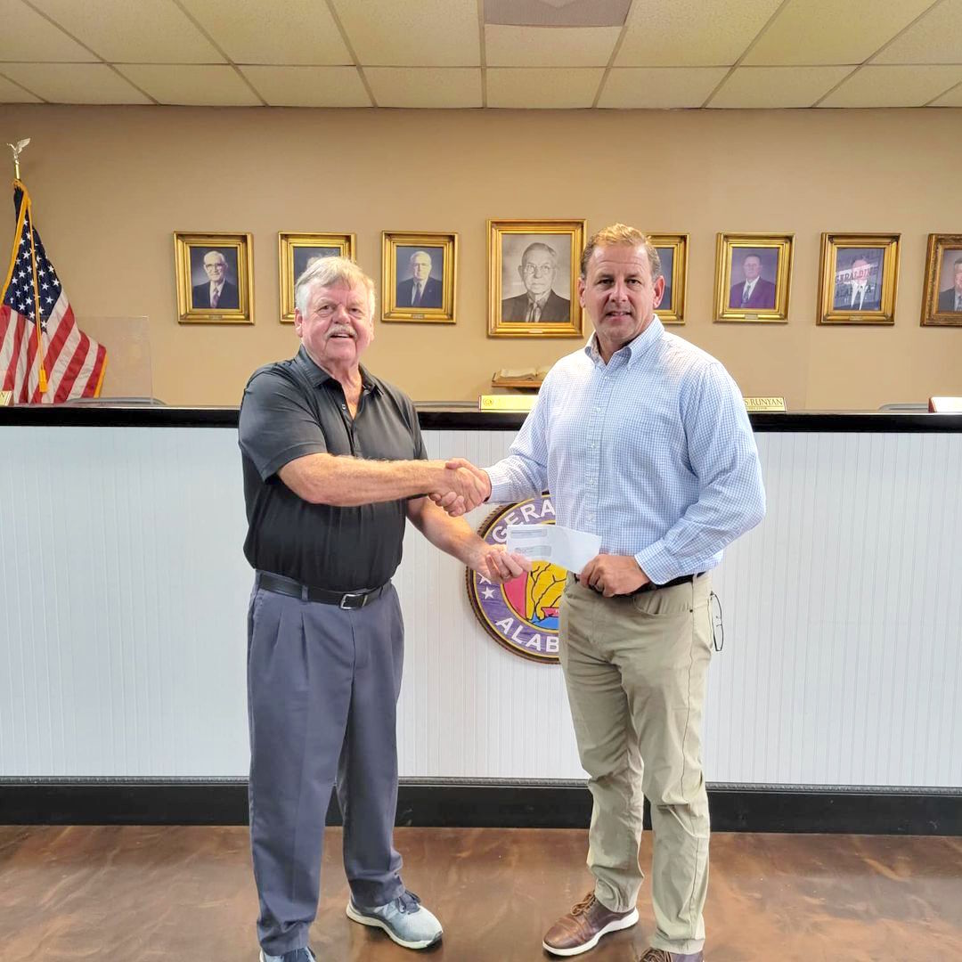 County Board of Education presents donation check to Geraldine